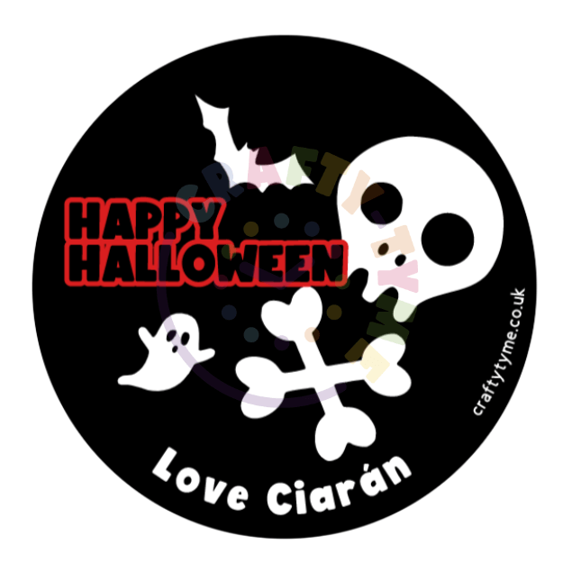 10 Happy Halloween Skull Stickers