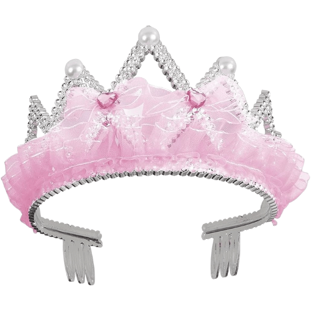 Princess Tiara with Pink Ribbon