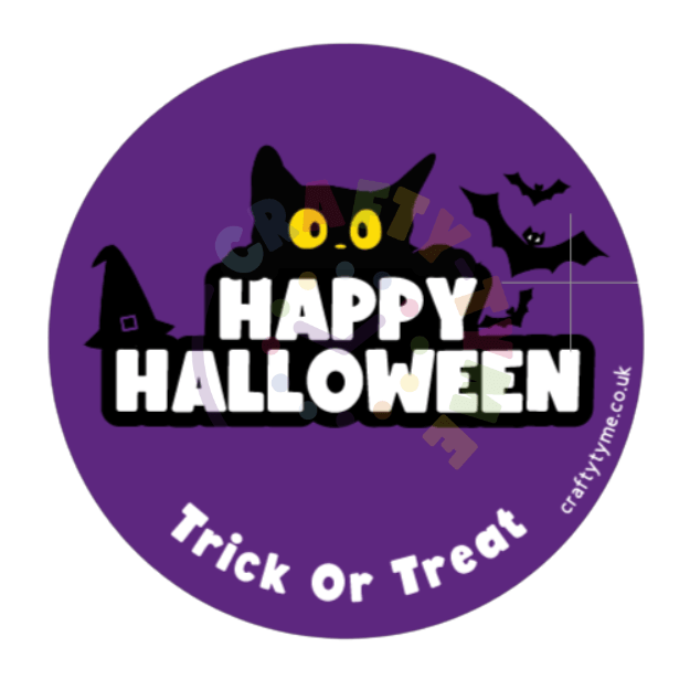 10 Black Cat Halloween Stickers