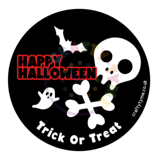 10 Happy Halloween Skull Stickers