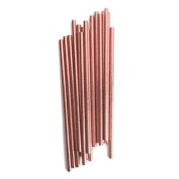 Rose Gold Foil Straws - 10 Pack