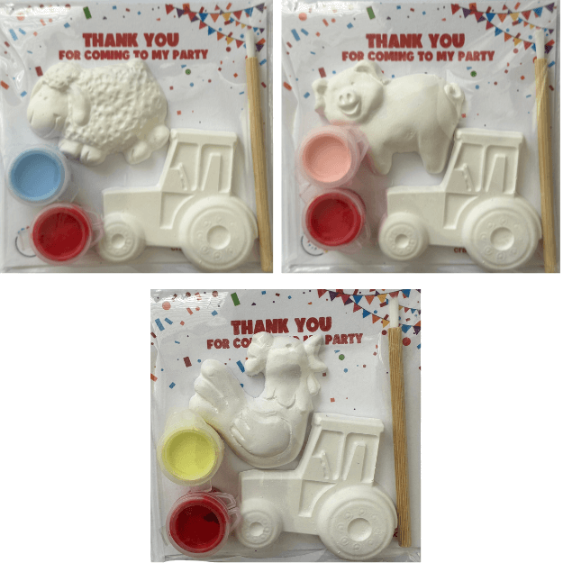 tractor and farm animal craft party bag