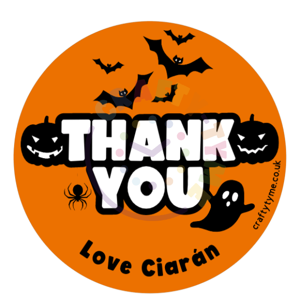 10 Thank You Halloween Stickers