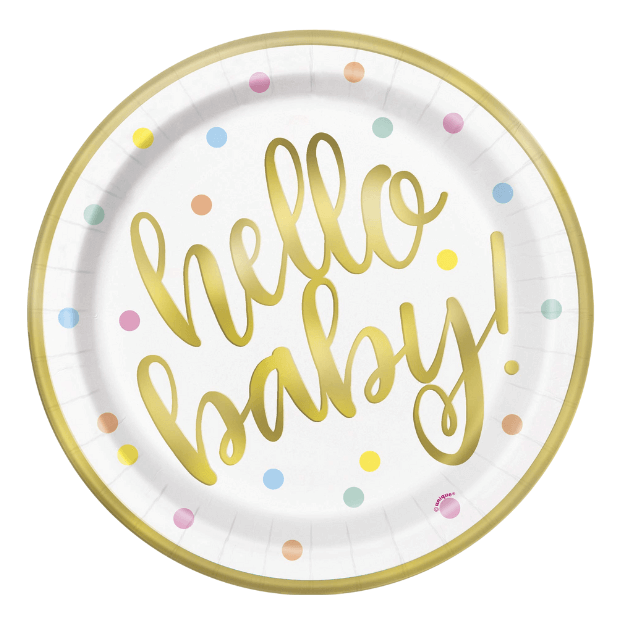 Hello Baby Party Plates