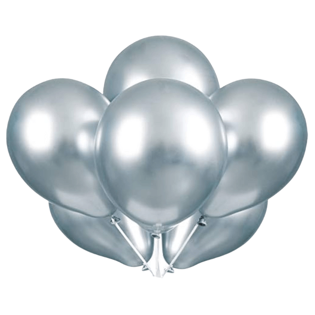6 Metallic Effect Balloons