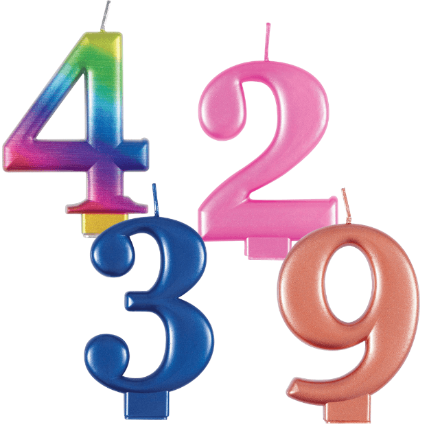 Metallic Number Birthday Candle