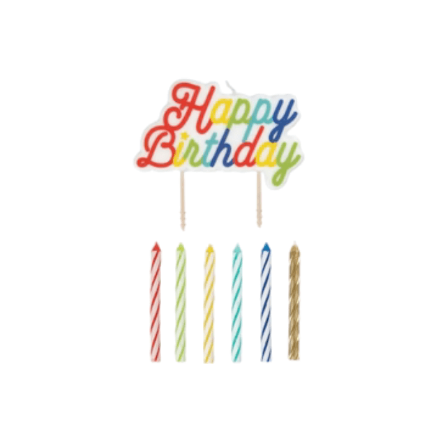 Rainbow Birthday Candle Set