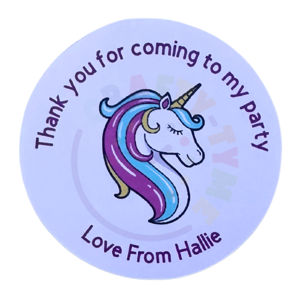20 Personalised Unicorn Stickers
