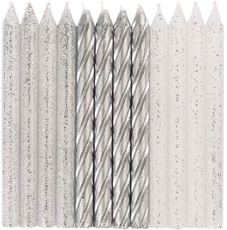 19975 silver and glitter candles