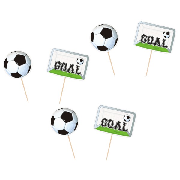 6 football cupcake toppers