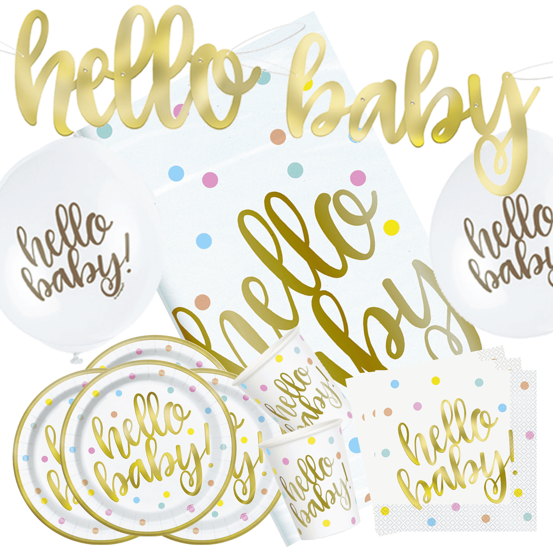 Gold Hello Baby Party Bundle