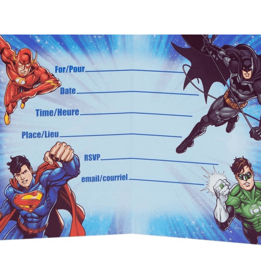 Justice League Party Invitations