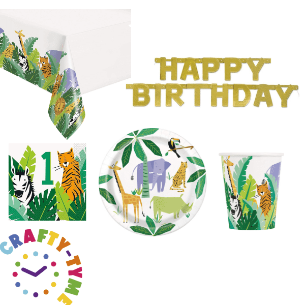 Jungle Animal First Birthday Party Tableware