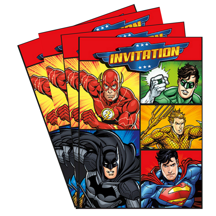 Justice League Party Invitations