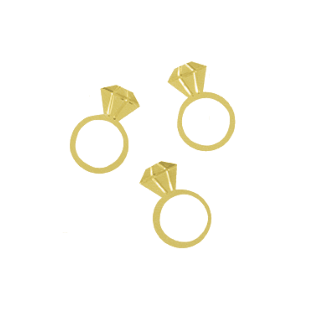 Large Gold Diamond Ring Confetti