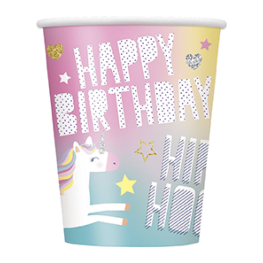 Unicorn Happy Birthday Paper Cups