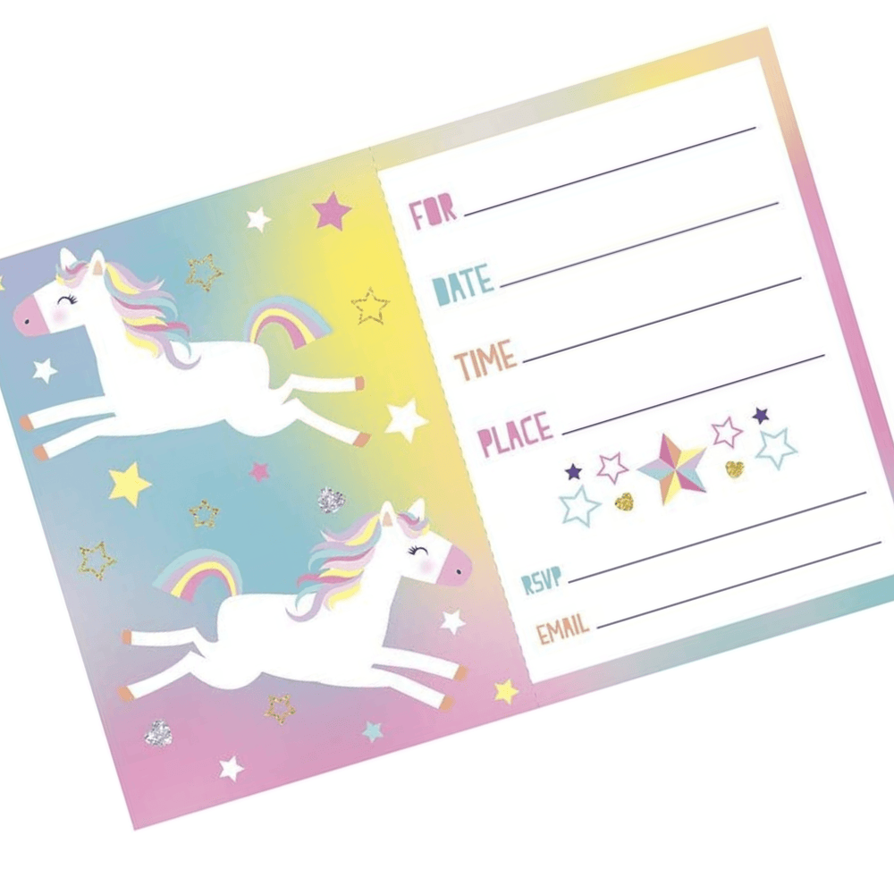 Unicorn Invitations Contents