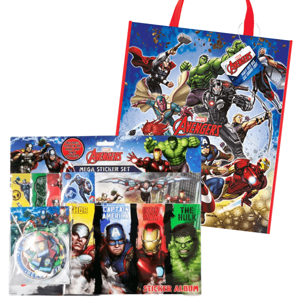 avengers sticker set, gift tote bag