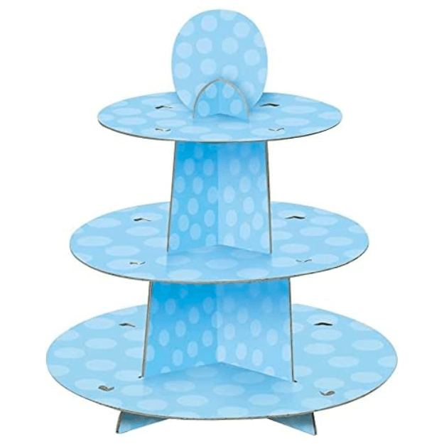 blue cupcake stand