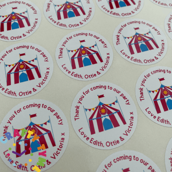 circus party stickers