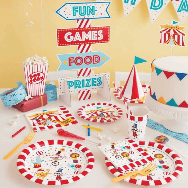 circus carnival party tableware