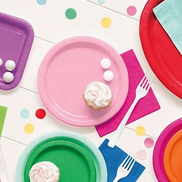 coloured paper plates