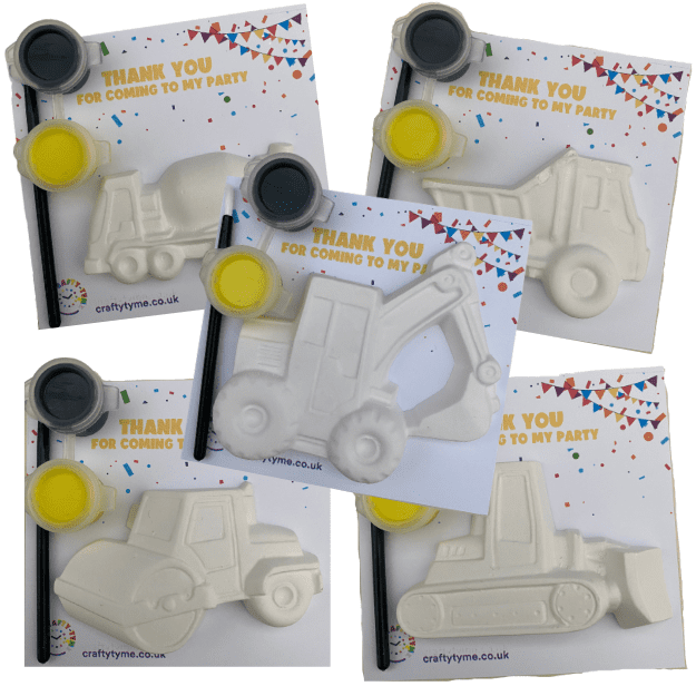 construction vehicle party bags yellow