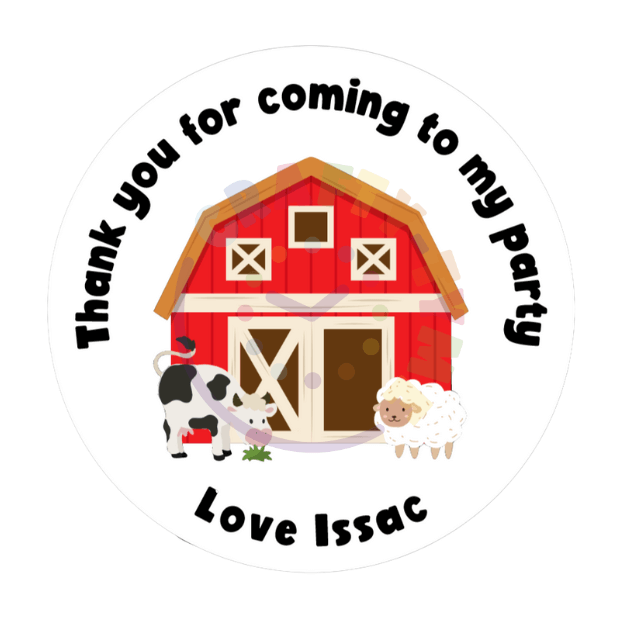 farmyard birthday stickers