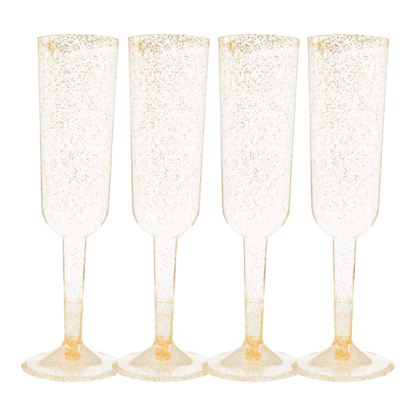 gold champagne flutes