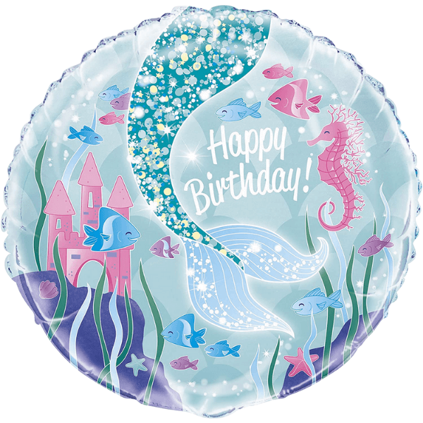 mermaid birthday foil balloon