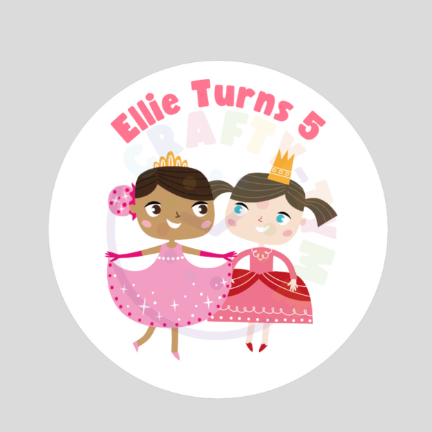 princess party stickers