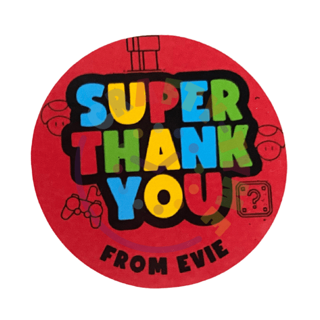 mario brothers thank you stickers