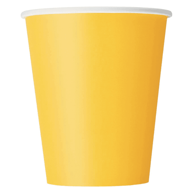 yellow paper cups